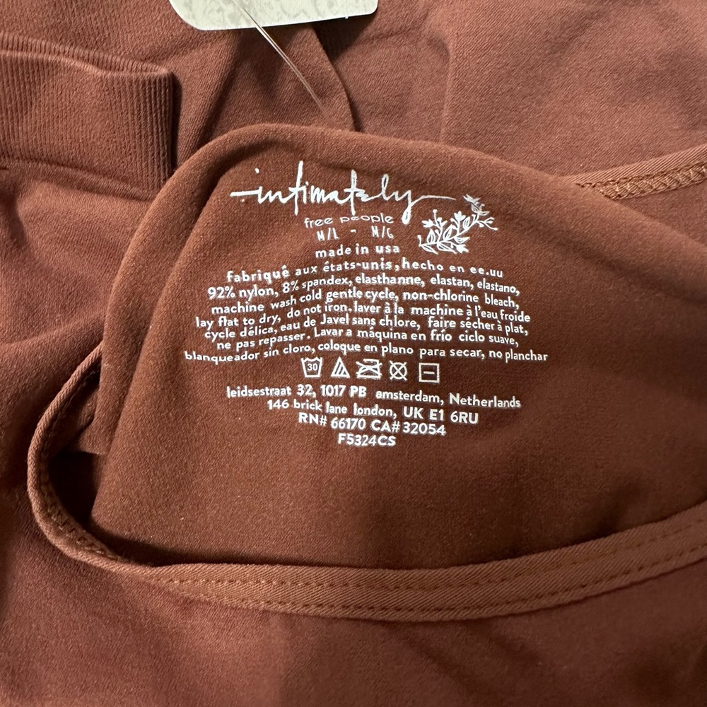 NWT Free People Intimately Cap Sleeve Seamless Cami / Crop Top Cappuccino Brown - Picture 7 of 7